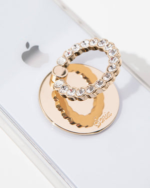 Tech Accessories - Embellished Rhinestone Ring, Clear Phone rings